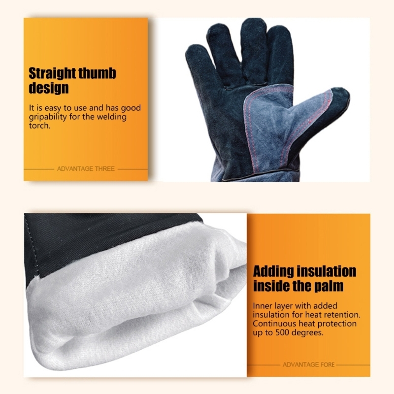 Heat Resistant Glove - 1pair Extended Forearm Safety Gloves 500°C