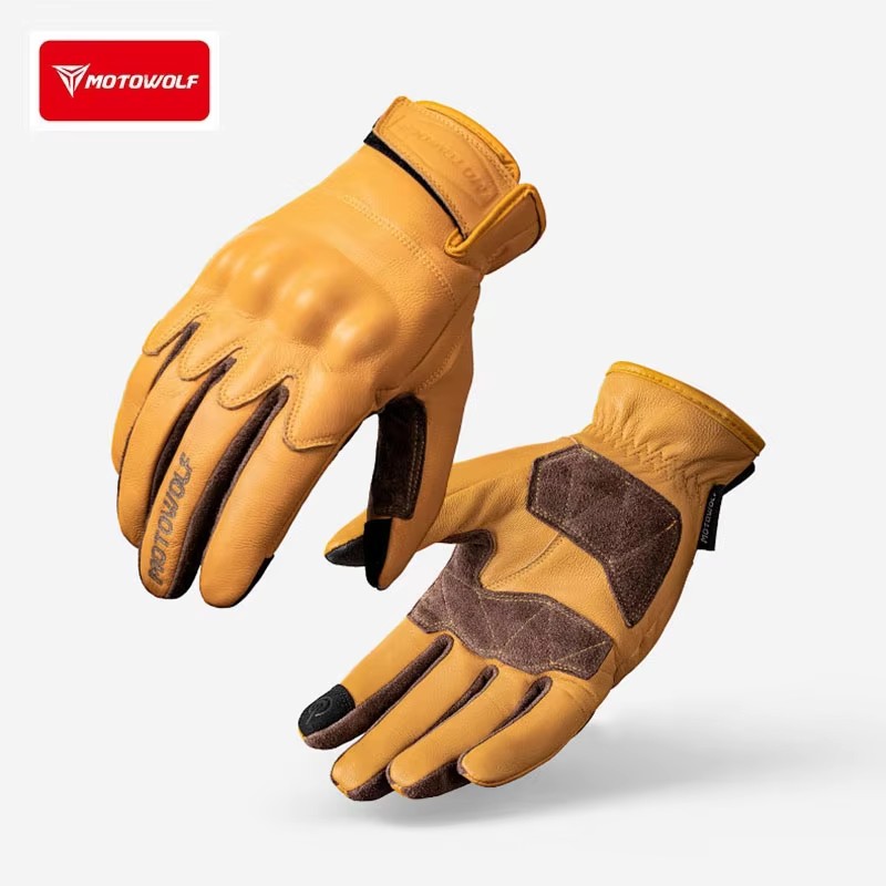Leather Motorcycle Gloves Retr - Motorcycle Glove Knuckle review and price