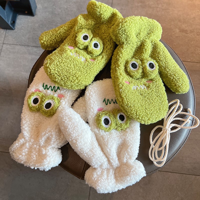 Korean Style Cute Green Cartoo - Wool Glove Lined review and price